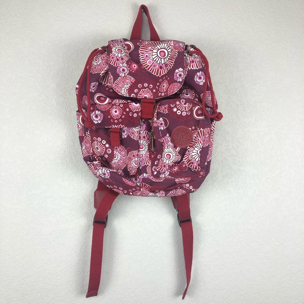 Kipling Floral/Geometric Cinch Backpack